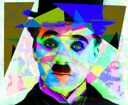 Téléchargez les photos : CIRCA 1920 : Pop art de Charlie Chaplin est un acteur, réalisateur et compositeur de bande dessinée anglais qui est devenu célèbre à l'ère du film muet. - en image libre de droit