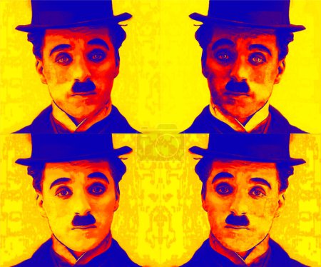 Photo for CIRCA 1920: Pop art of Charlie Chaplin was an English comic actor, filmmaker, and composer who rose to fame in the era of silent film. - Royalty Free Image