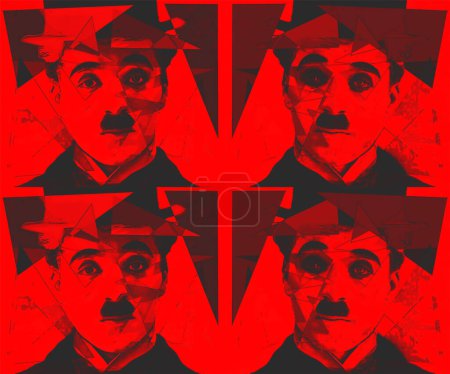 Photo for CIRCA 1920: Pop art of Charlie Chaplin was an English comic actor, filmmaker, and composer who rose to fame in the era of silent film. - Royalty Free Image
