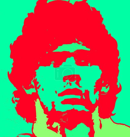 Téléchargez les photos : CIRCA 1978 : Pop art de Diego Armando Maradona était un footballeur et manager professionnel argentin. - en image libre de droit