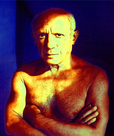 Photo for CIRCA 1955: Pablo Ruiz Picasso was a Spanish painter, sculptor, printmaker, ceramicist and theatre designer who spent most of his adult life in France. - Royalty Free Image