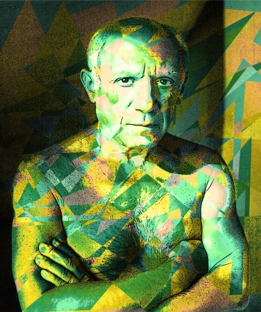 Photo for CIRCA 1955: Pablo Ruiz Picasso was a Spanish painter, sculptor, printmaker, ceramicist and theatre designer who spent most of his adult life in France. - Royalty Free Image