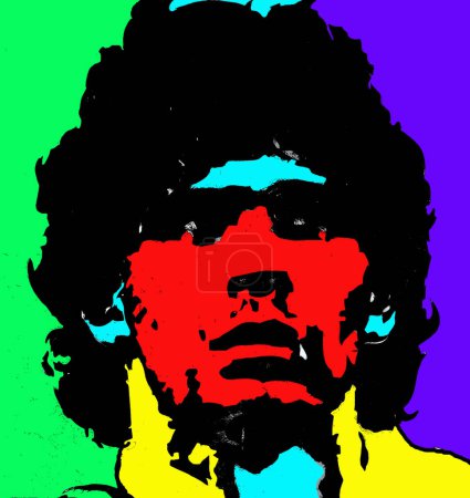 Téléchargez les photos : CIRCA 1978 : Pop art de Diego Armando Maradona est un footballeur argentin. Largement considéré comme l'un des plus grands joueurs de l'histoire du sport - en image libre de droit