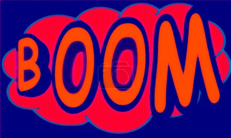 Foto de Ilustración de boom de dibujos animados de arte pop, Banner de burbuja de dibujos animados Boom. - Imagen libre de derechos