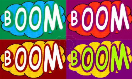 Photo for Pop art cartoon boom illustration, Boom comic cartoon bubble banner. - Royalty Free Image