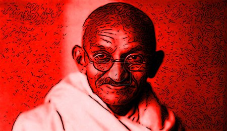Téléchargez les photos : CIRCA 1500 : Pop art de Mohandas Karamchand Gandhi était avocat indien, nationaliste anticolonialiste et éthicien politique - en image libre de droit