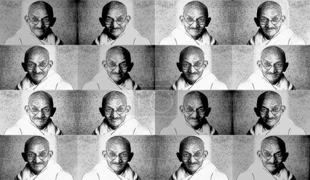 Foto de CIRCA 1500: Arte pop de Mohandas Karamchand Gandhi fue un abogado indio, nacionalista anticolonial y ético político. - Imagen libre de derechos