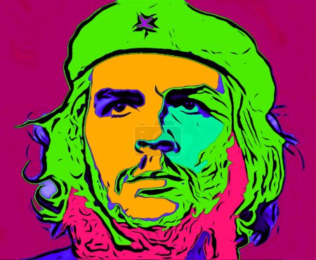 Foto de CIRCA 2019: Arte pop de Ernesto Che Guevara - revolucionario argentino, comandante de la Revolución Cubana de 1959 y estadista cubano. - Imagen libre de derechos