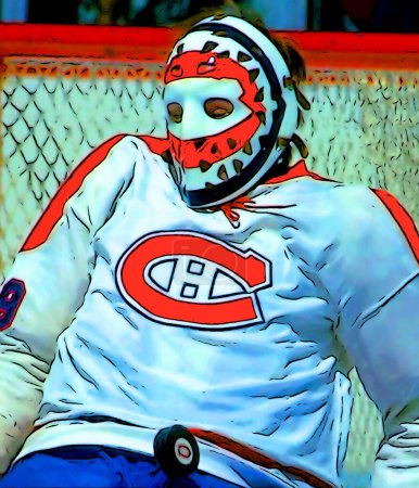 Photo for CIRCA 2019: Pop art of Ken Dryden - Canadian ice hockey player, goalie - Royalty Free Image