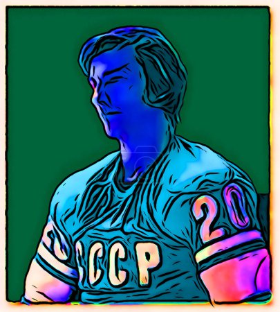 Photo for CIRCA 2019: Pop art of  Vladislav  Tretiak - Soviet hockey player, goalkeeper, coach. - Royalty Free Image