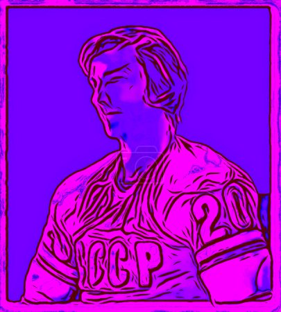 Photo for CIRCA 2019: Pop art of  Vladislav  Tretiak - Soviet hockey player, goalkeeper, coach. - Royalty Free Image