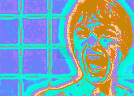 Photo for CIRCA 1500:The King of Suspense Alfred Hitchcock and  Pop art of stills from the film Psycho - Royalty Free Image