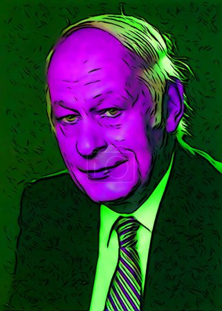 Photo for CIRCA 1500: Pop art of Ren Levesque is a Quebec journalist, statesman and politician, founder of the Parti Quebecois and 23rd Prime Minister of the Province of Quebec. - Royalty Free Image