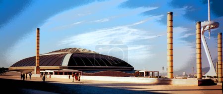 Foto de Vista del Estadio Olímpico de Barcelona - Imagen libre de derechos