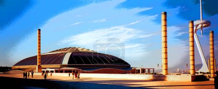 Photo for Barcelona Olympic Stadium View - Royalty Free Image