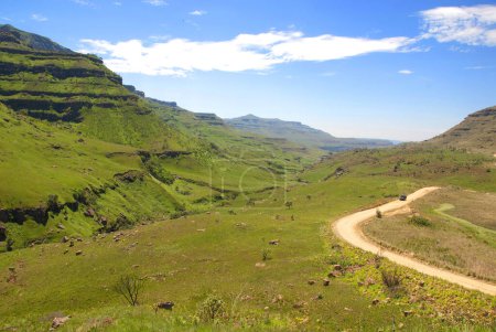 wunderschöne Landschaft Lesothos, offiziell Königreich Lesotho, Binnenland und Enklave, umgeben von der Republik Südafrika