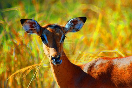 Photo for Kruger park South Africa, Impala (Aepyceros melampus) is a medium-sized antelope found in eastern and southern Africa - Royalty Free Image