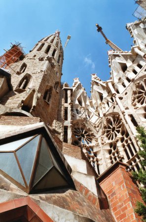 Photo for BARCELONA SPAIN 10 10 2000: Sagrada Famlia. It is the largest unfinished Catholic church in the world. Designed by Catalan architect Antoni Gaud - Royalty Free Image