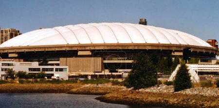 Photo for VANCOUVER BC CANADA 12 29 2002: BC Place is a stadium located at the north side of False Creek, in Vancouver, British Columbia, Canada. It is owned and operated by the BC Pavilion Corporation - Royalty Free Image