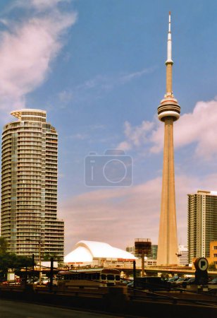 Photo for TORONTO ONTARIO CANADA 06 24 2006: CN Tower concrete communications and observation tower in Toronto, Ontario, Canada - Royalty Free Image
