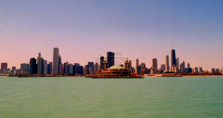 Foto de CHICAGO ILLINOIS ESTADOS UNIDOS 06 23 2003; The Loop, una de las 77 áreas comunitarias designadas de Chicago, es el distrito central de negocios de la ciudad y es la sección principal del centro de Chicago. - Imagen libre de derechos