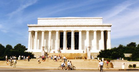 Photo for WASHINGTON UNITED STATES OF AMERICA 08 16 1998: Lincoln Memorial is a U.S. national memorial that honors the 16th president of the United States, Abraham Lincoln. An example of neoclassicism temple - Royalty Free Image