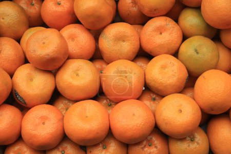 Téléchargez les photos : Oranges in a row at market - en image libre de droit