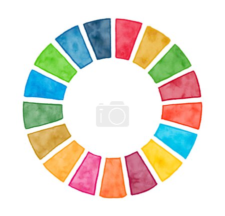 Téléchargez les photos : Roue de couleur SDG dessinée à la main - en image libre de droit