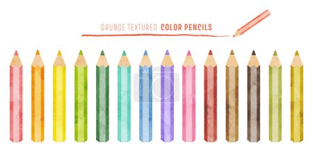Téléchargez les illustrations : Aquarelle crayons illustration sur fond blanc - en licence libre de droit