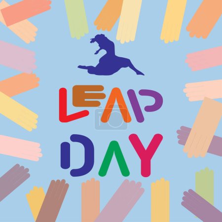 Illustration for Leap Day, on February 29, has been a day of traditions, folklore and superstitions ever since Leap Years were first introduced by Julius Caesar over 2000 years ago. - Royalty Free Image