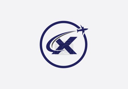 Diseño del logotipo del recorrido y del viaje, símbolo de la agencia aérea y vector del logotipo del monograma de la compañía de aviación con letras