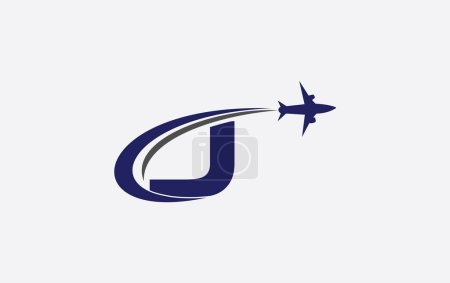 Illustration for Tour and travel logo design, Airline agency symbol and aviation company monogram logo vector with letters - Royalty Free Image