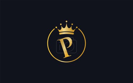 Photo for Royal vintage golden jewel crown vector and gold crown logo, art and symbol with the letter and alphabets. Letter and alphabets vector logo designing - Royalty Free Image