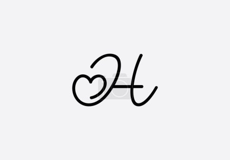 Illustration for Heart sign with text. Heart sign with letter. Love font circle sign. love logo design and heart font design letters and alphabets - Royalty Free Image