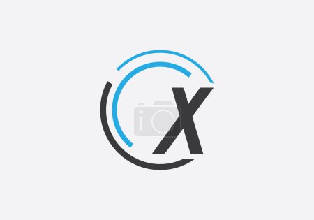 Technologie und Technologie verbinden Kreis-Logo-Design-Vektor mit Alphabet-Marke und Business-flaches Icon-Design