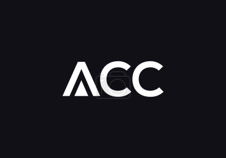 Modèle vectoriel de conception de logo de lettre d'ACC. Lettre abrégée ACC Linked Logo