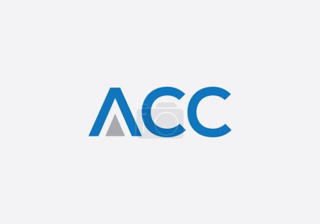 Modèle vectoriel de conception de logo de lettre d'ACC. Lettre abrégée ACC Linked Logo
