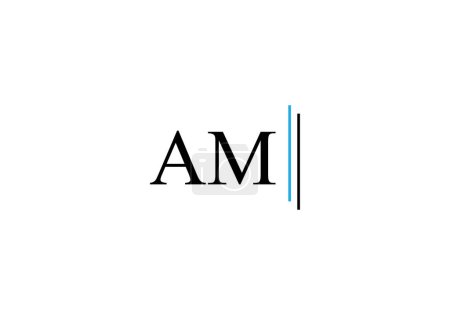 AM Letter Logo Design Vector Template. Initial Letter AM Linked Logo