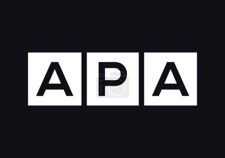 Modèle vectoriel de conception de logo APA. Lettre initiale APA Logo Design