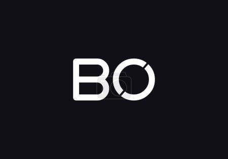 Letter BO Circle Line Icon Logo Design Element in Black and Orange Color