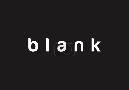 Black and white illustration of the word blank text.