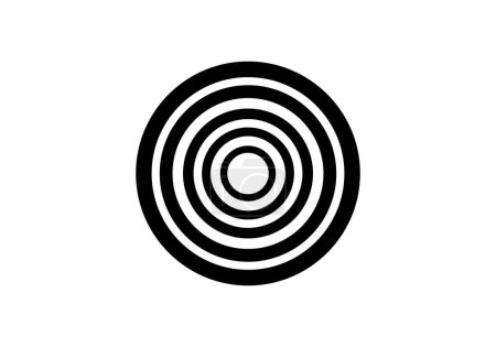 Kreis-Zielsymbol. Vektorabbildung in Schwarz-Weiß-Farben.