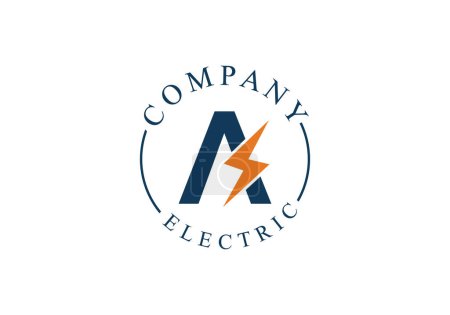 A Letter Lightning Logo Template vector icon Oil, gas and energy logo concept