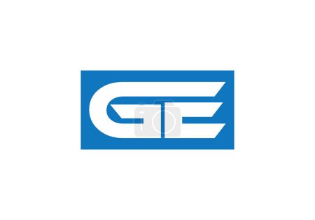 Modèle vectoriel de conception de logo de lettre GE. Lettre initiale GE Linked Logo
