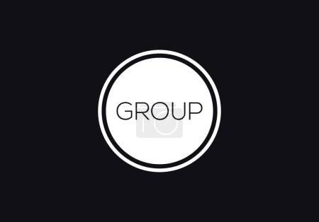 Group Text Vector Template. Abstract text circle design