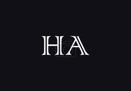 Initiale HA Letter Logo Design Vector Template. Abstraktes Buchstaben HA Linked Logo