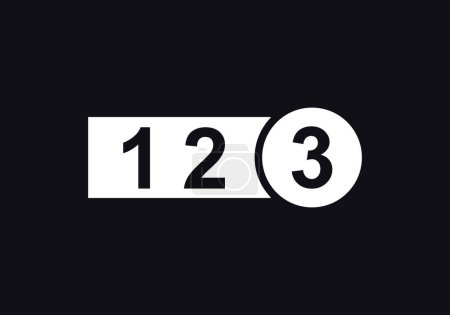 Nummer 123 Symbol Logo Design Vector Template. Symbol für rote und schwarze Zahl 123