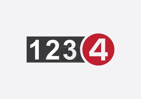 Illustration for Number 123 icon Logo Design Vector Template. Red and Black Number 123 icon - Royalty Free Image