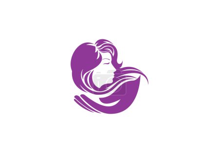 Beauty woman face silhouette character sign. Female beauty spa logo.
