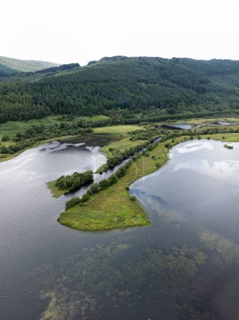 Aerial view of Loch Lubnaig from Runacraig, Callander. Scotland highlands. 